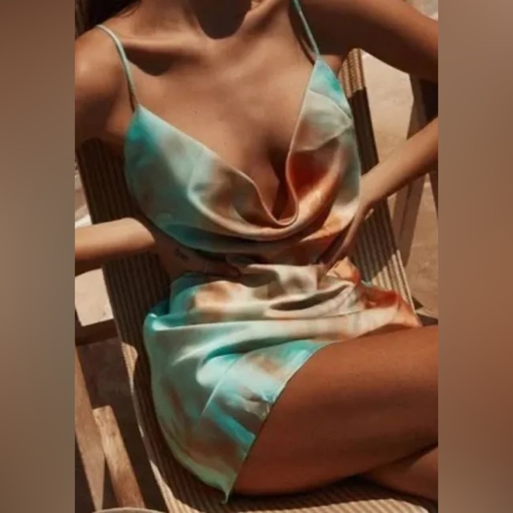 12th Tribe Tie Dye Satin Dress